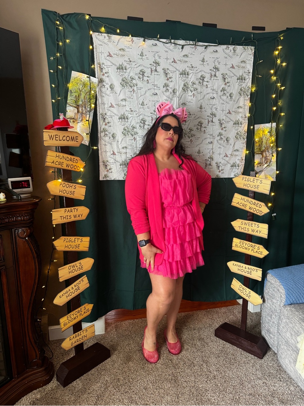 Bright Pink Ruffle Party Dress